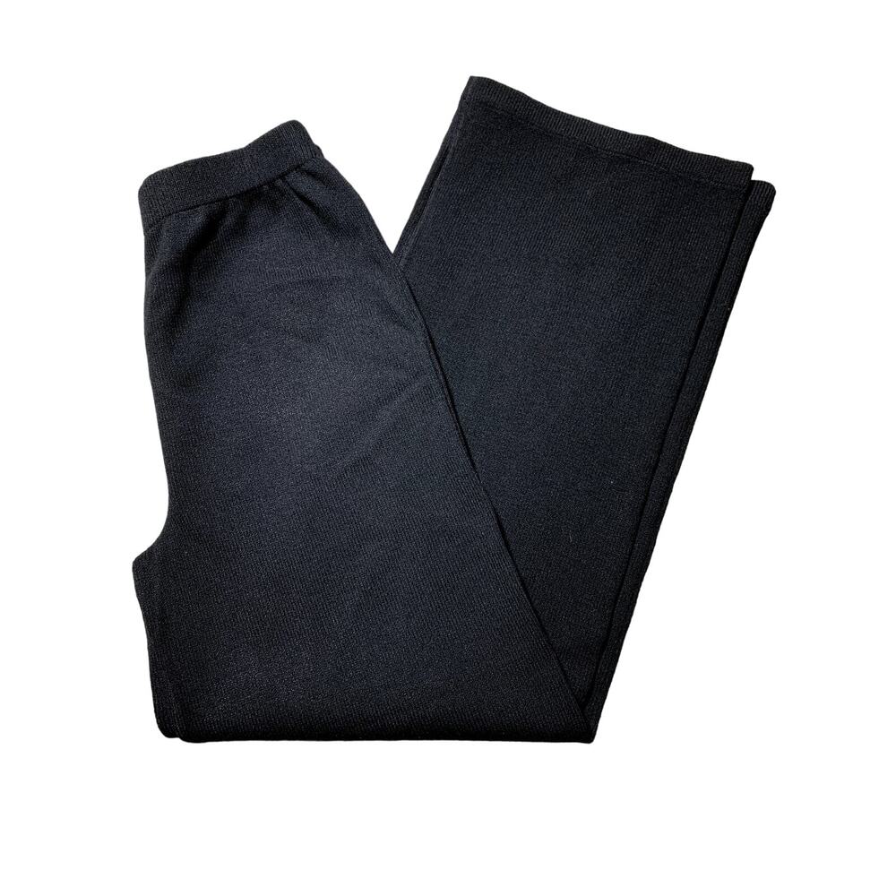 Womens 8 Black Wool Wide Leg Heavyweight Stretchy Casual Pants